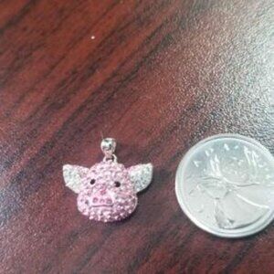 Piglet pendant for necklace very sparkly